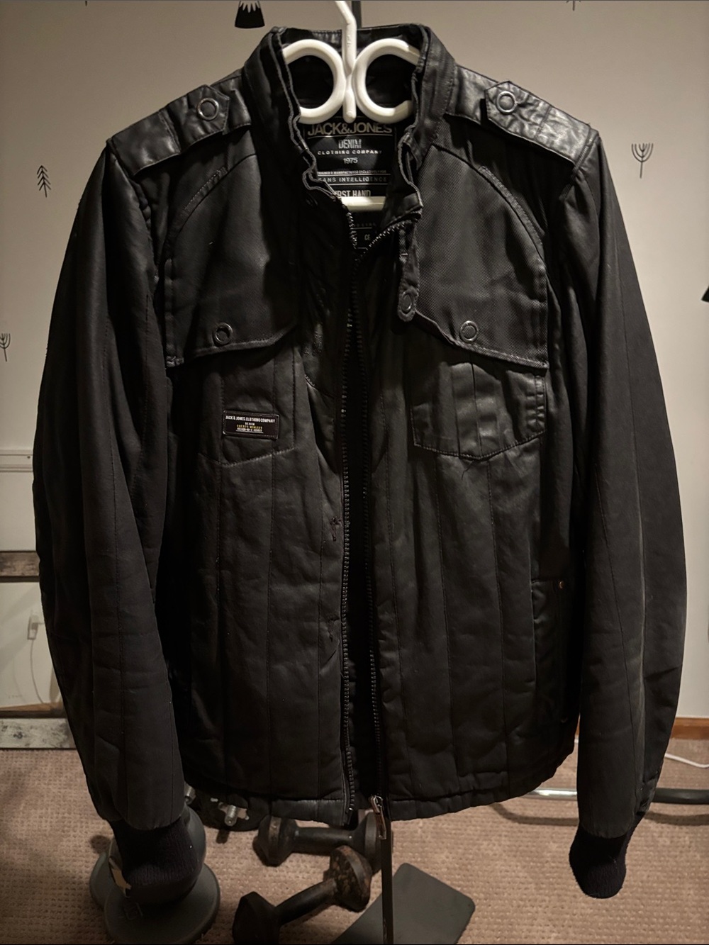 Jack & Jones Black Military-Style Field Jacket